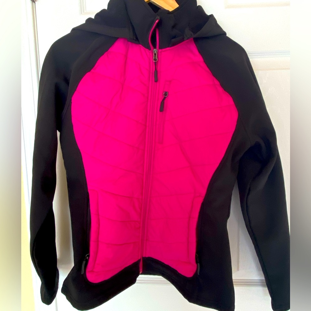 Bright Pink & Black Womens Performance Jacket